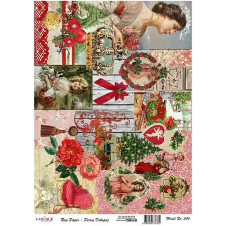 Model 506 Cadence Rice Decoupage Paper 30x42cm.