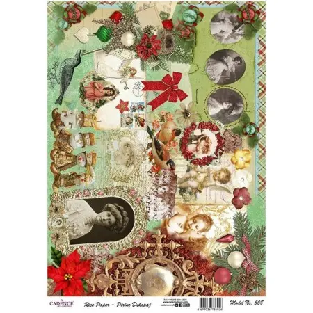 Model 508 Cadence Rice Decoupage Paper 30x42cm.