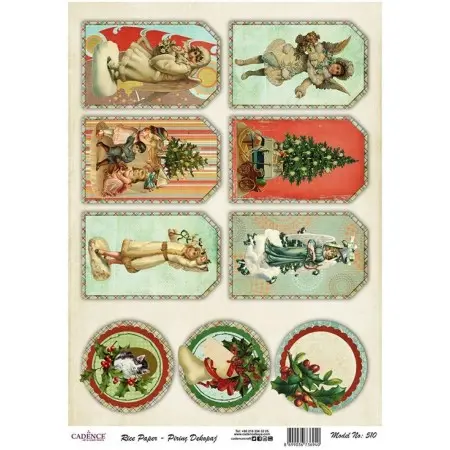 Model 510 Cadence Brass Decoupage Paper 30x42cm.