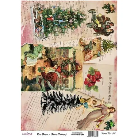 Model 512 Cadence Rice Decoupage Paper 30x42cm.