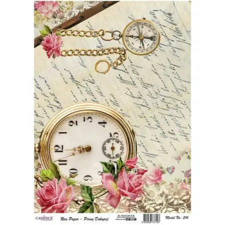 Model 514 Cadence Rice Decoupage Paper 30x42cm.