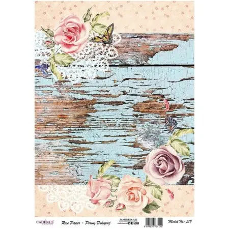 Model 519 Cadence Rice Decoupage Paper 30x42cm.