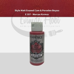 Cadence Enamel Mat Cam Porselen Boyası 357 Mercan Kırmızı 59ML