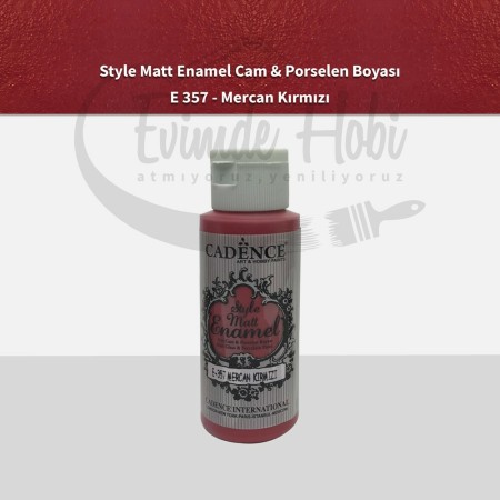 Cadence Enamel Mat Cam Porselen Boyası 357 Mercan Kırmızı 59ML