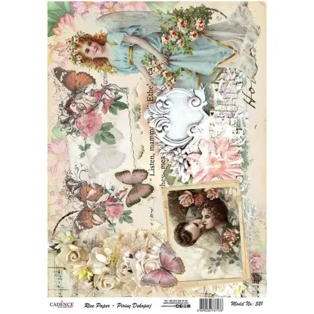 Model 521 Cadence Rice Decoupage Paper 30x42cm.