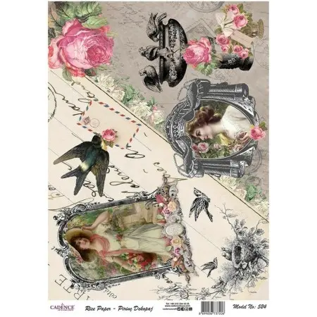 Model 524 Cadence Rice Decoupage Paper 30x42cm.