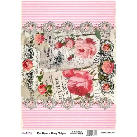 Model 525 Cadence Rice Decoupage Paper 30x42cm.