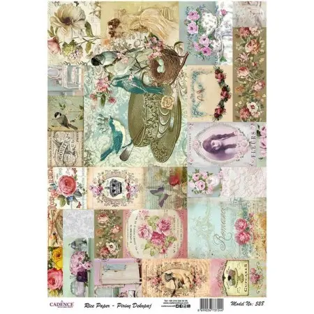Model 528 Cadence Rice Decoupage Paper 30x42cm.