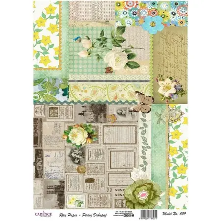 Model 529 Cadence Rice Decoupage Paper 30x42cm.