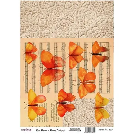 Model 535 Cadence Rice Decoupage Paper 30x42cm.