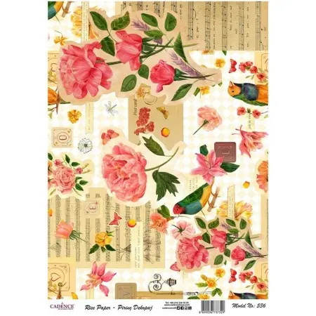 Model 536 Cadence Rice Decoupage Paper 30x42cm.