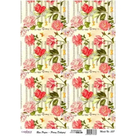 Model 537 Cadence Rice Decoupage Paper 30x42cm.