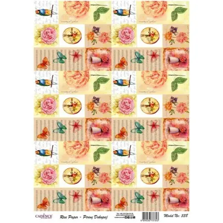 Model 538 Cadence Rice Decoupage Paper 30x42cm.