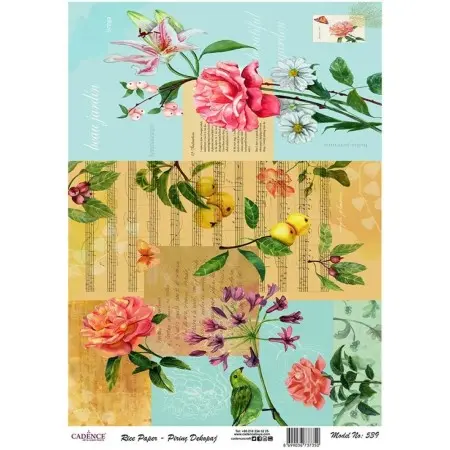 Model 539 Cadence Rice Decoupage Paper 30x42cm.