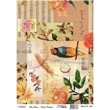 Model 540 Cadence Rice Decoupage Paper 30x42cm.