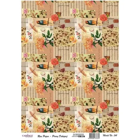 Model 541 Cadence Rice Decoupage Paper 30x42cm.