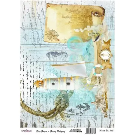 Model 542 Cadence Rice Decoupage Paper 30x42cm.