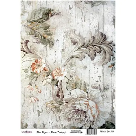 Model 551 Cadence Rice Decoupage Paper 30x42cm.