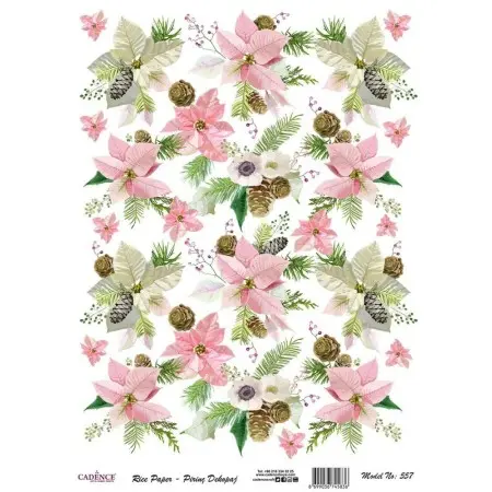 Model 557 Cadence Rice Decoupage Paper 30x42cm.