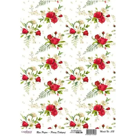 Model 572 Cadence Rice Decoupage Paper 30x42cm.