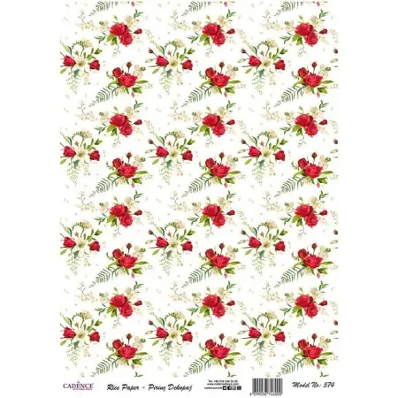 Model 574 Cadence Rice Decoupage Paper 30x42cm.