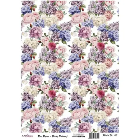 Model 613 Cadence Rice Decoupage Paper 30x42cm.