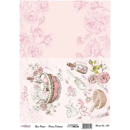 Model 585 Cadence Rice Decoupage Paper 30x42cm.