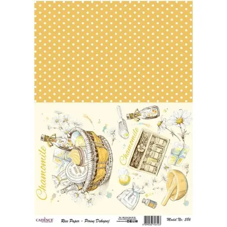 Model 586 Cadence Rice Decoupage Paper 30x42cm.