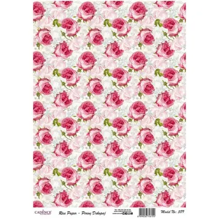Model 589 Cadence Rice Decoupage Paper 30x42cm.
