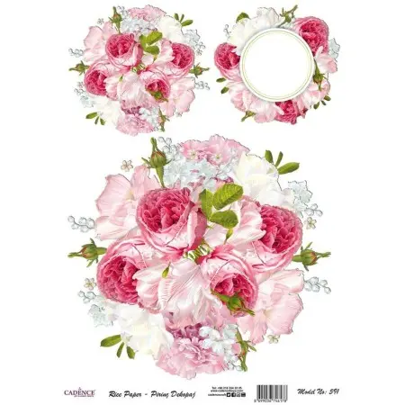 Model 591 Cadence Rice Decoupage Paper 30x42cm.