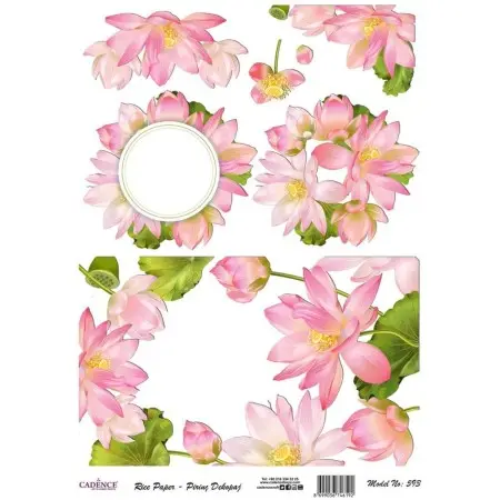 Model 593 Cadence Rice Decoupage Paper 30x42cm.