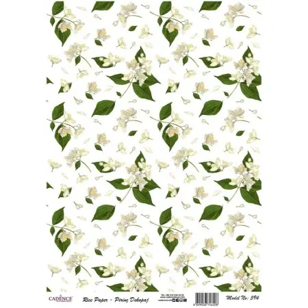 Model 594 Cadence Rice Decoupage Paper 30x42cm.