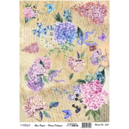 Model 633 Cadence Rice Decoupage Paper 30x42cm.