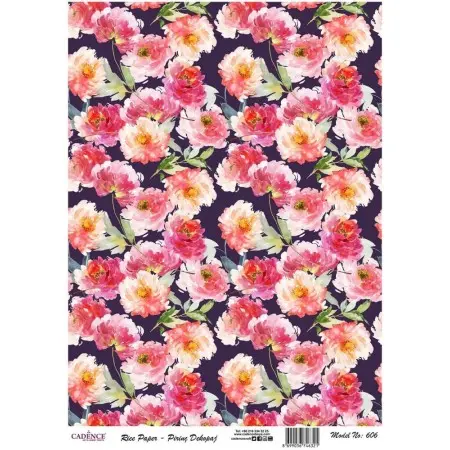 Model 606 Cadence Rice Decoupage Paper 30x42cm.