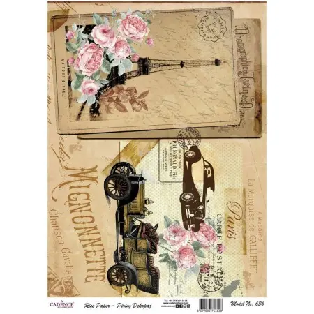 Model 636 Cadence Rice Decoupage Paper 30x42cm.