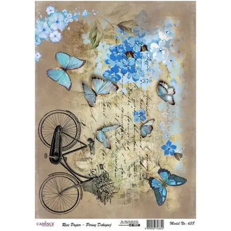 Model 638 Cadence Rice Decoupage Paper 30x42cm.