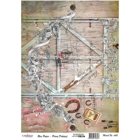 Model 643 Cadence Rice Decoupage Paper 30x42cm.