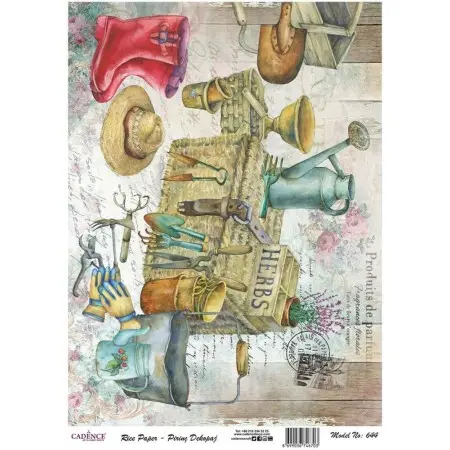 Model 644 Cadence Rice Decoupage Paper 30x42cm.