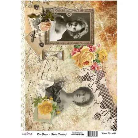 Model 646 Cadence Rice Decoupage Paper 30x42cm.