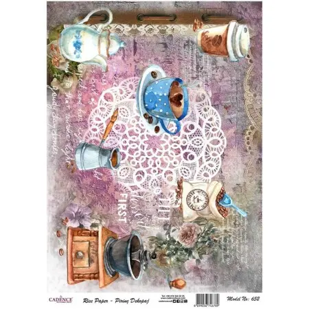 Model 652 Cadence Rice Decoupage Paper 30x42cm.