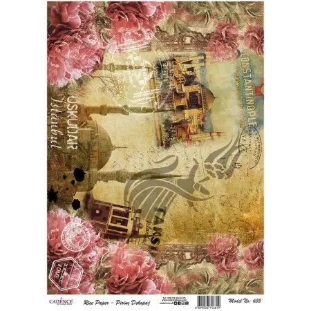 Model 655 Cadence Rice Decoupage Paper 30x42cm.