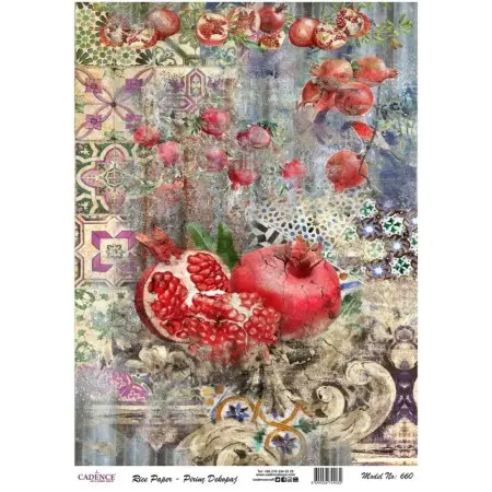 Model 660 Cadence Rice Decoupage Paper 30x42cm.