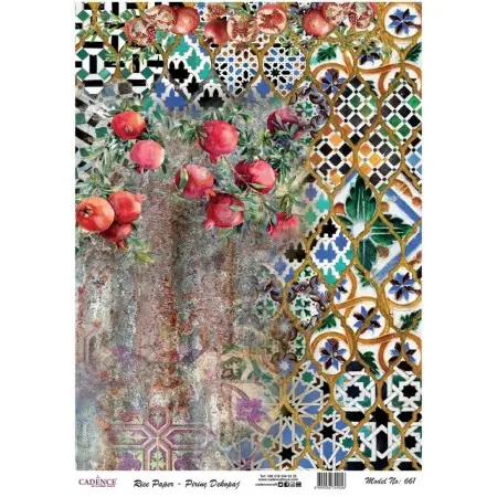 Model 661 Cadence Rice Decoupage Paper 30x42cm.