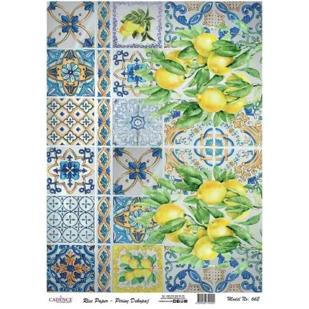 Model 662 Cadence Rice Decoupage Paper 30x42cm.