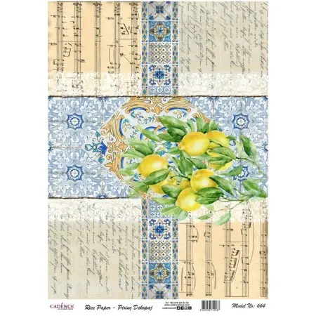 Model 664 Cadence Rice Decoupage Paper 30x42cm.