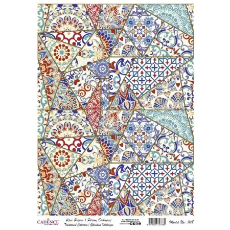 Model 708 Traditional Series Cadence Rice Decoupage Paper 30x42cm.