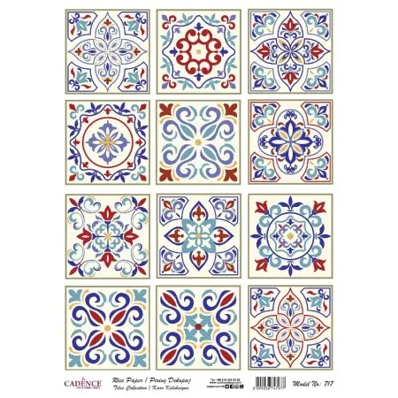 Model 717 Tile Series Cadence Rice Decoupage Paper 30x42cm.