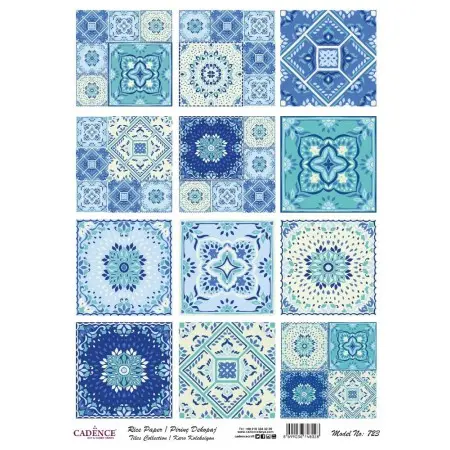 Model 723 Tile Series Cadence Rice Decoupage Paper 30x42cm.