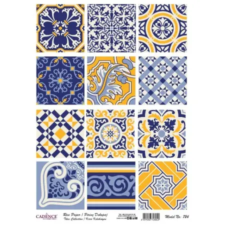 Model 724 Tile Series Cadence Rice Decoupage Paper 30x42cm.
