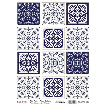 Model 726 Tile Series Cadence Rice Decoupage Paper 30x42cm.